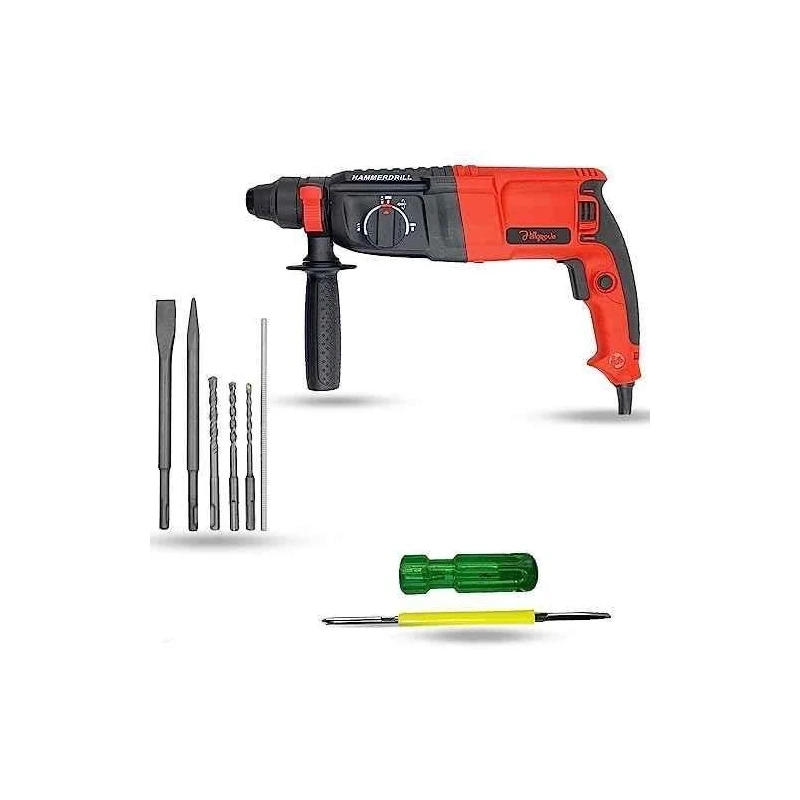 Hillgrove HGCM1243 1200W Hammer Impact Drill Machine with 5 SDS Plus Bits & 2-in-1 Screwdriver image-3
