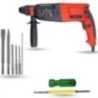 Hillgrove HGCM1243 1200W Hammer Impact Drill Machine with 5 SDS Plus Bits & 2-in-1 Screwdriver