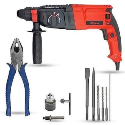 Hillgrove HGCM1255 1200W Hammer Impact Drill Machine with 5 SDS Plus Bits Chuck SDS Adapter & 8-Inch Plier image-3