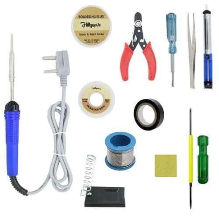 Hillgrove HGFC001 12-Piece 25W Flat Tip Complete Soldering Iron Machine Tool Kits image-1