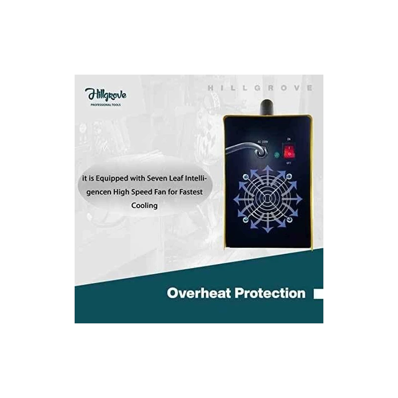 Hillgrove HGCM1014 ARC300 300A IGBT Welding Machine with Holder Clamp Gloves Goggles Rods & Brush image-2