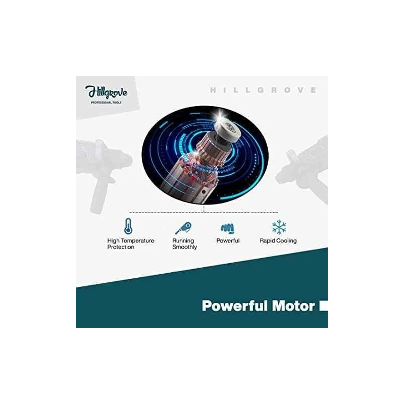 Hillgrove HGCM1224 1200W Hammer Impact Drill Machine with Chuck SDS Adapter Gloves & 5 SDS Plus Bits image-4