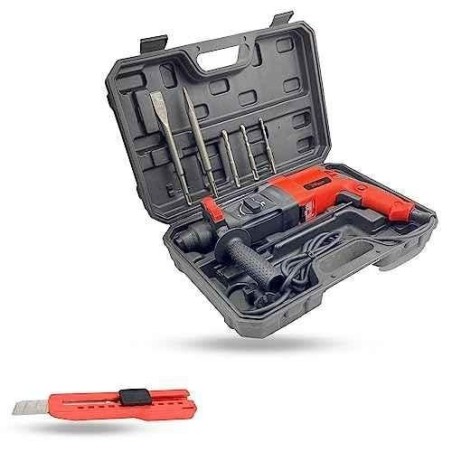 Hillgrove HGCM1248 1200W Hammer Impact Drill Machine with 5 SDS Plus Bits & Utility Knife image-6