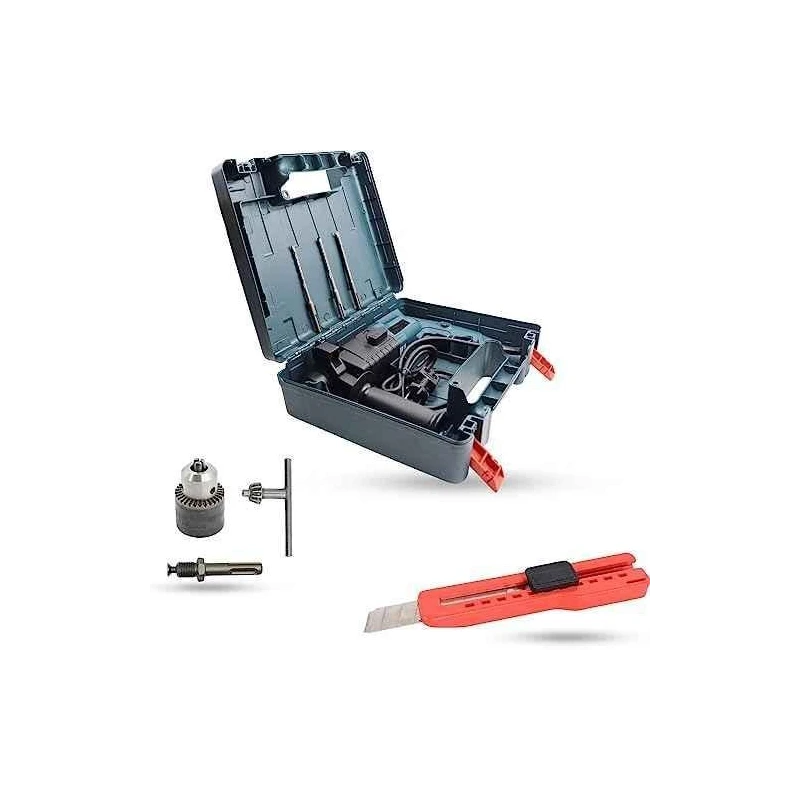 Hillgrove HGCM1207 750W Hammer Impact Drill Machine with 3 Bits Chuck SDS Adapter & Utility Knife image-2