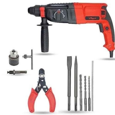 Hillgrove HGCM1260 1200W Hammer Impact Drill Machine with 5 SDS Plus Bits Chuck SDS Adapter & Wire Cutter image-6