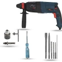 Hillgrove HGCM1232 1200W Hammer Impact Drill Machine with Chuck SDS Adapter 5 SDS Plus Bits & Line Tester image-2