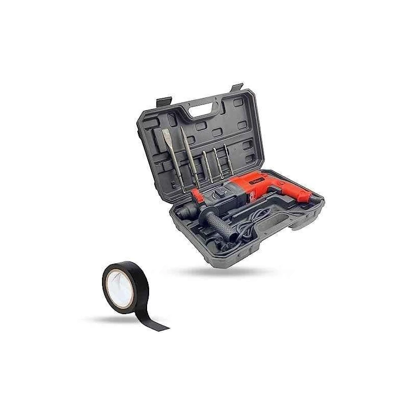 Hillgrove HGCM1245 1200W Hammer Impact Drill Machine with 5 SDS Plus Bits & Electrical Tape image-2