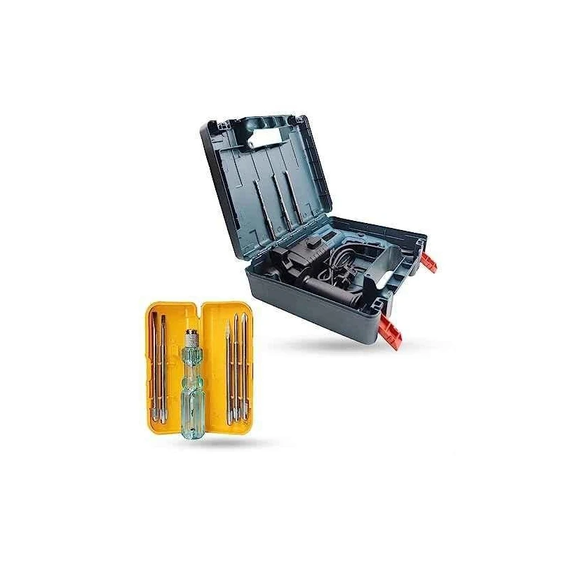 Hillgrove HGCM1190 750W Hammer Impact Drill Machine with 3 Bits & 5-in-1 Screwdriver image-6