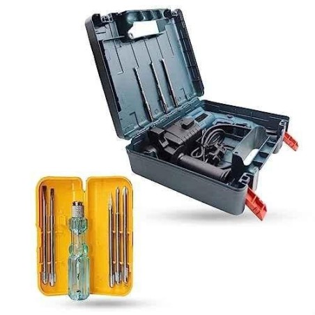 Hillgrove HGCM1190 750W Hammer Impact Drill Machine with 3 Bits & 5-in-1 Screwdriver image-6