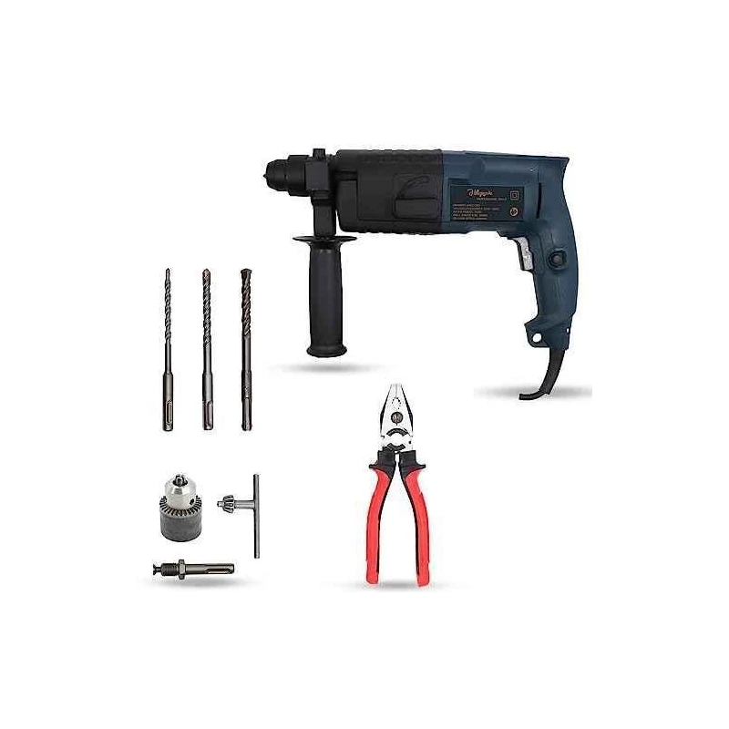Hillgrove HGCM1200 750W Hammer Impact Drill Machine with 3 Bits Chuck SDS Adapter & 8-Inch Plier image-3