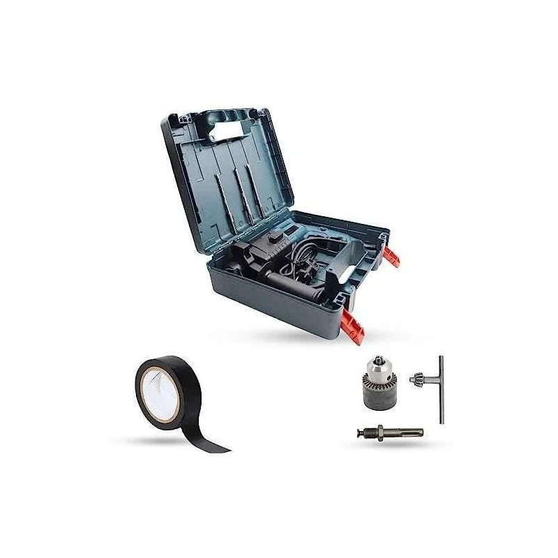 Hillgrove HGCM1204 750W Hammer Impact Drill Machine with 3 Bits Chuck SDS Adapter & Electrical Tape image-2