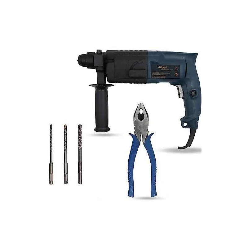 Hillgrove HGCM1188 750W Hammer Impact Drill Machine with 3 Bits & 8-Inch Plier image-2