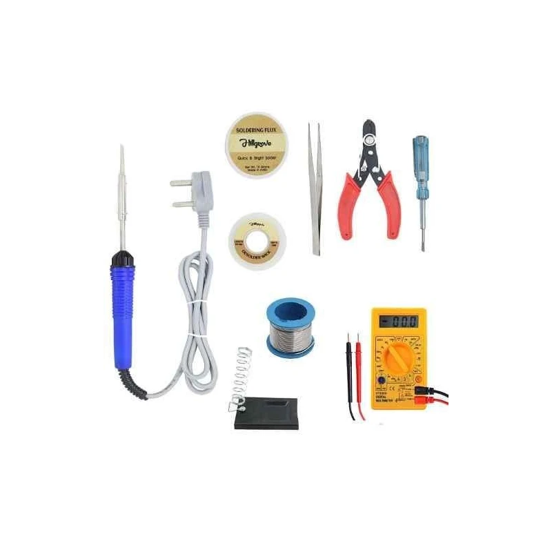 Hillgrove HGCM417M1 25W Flat Tip Soldering Iron Tool Kits with Digital Multimeter & Line Tester image-5