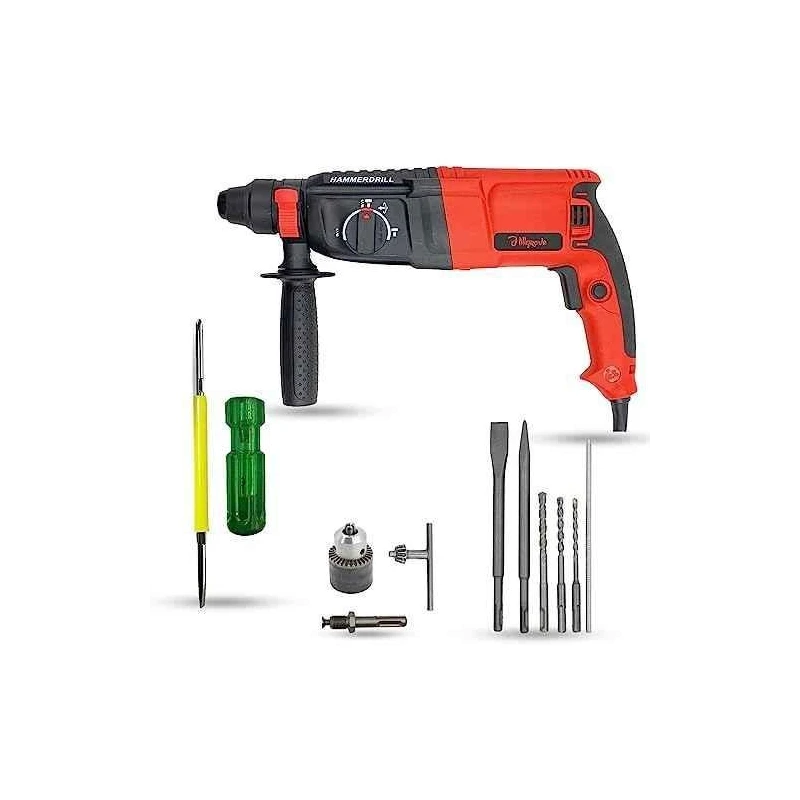 Hillgrove HGCM1256 1200W Hammer Impact Drill Machine with 5 SDS Plus Bits Chuck SDS Adapter & 2-in-1 Screwdriver image-5