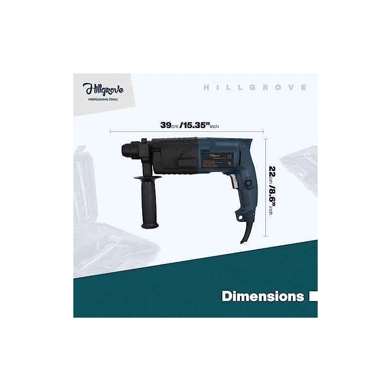 Hillgrove HGCM1206 750W Hammer Impact Drill Machine with 3 Bits Chuck SDS Adapter & Wire Cutter image-3