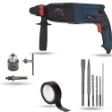 Hillgrove HGCM1231 1200W Hammer Impact Drill Machine with Chuck SDS Adapter 5 SDS Plus Bits & Electrical Tape image-1