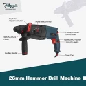 Hillgrove HGCM1229 1200W Hammer Impact Drill Machine with Chuck SDS Adapter 5 SDS Plus Bits & 2-in-1 Screwdriver image-2