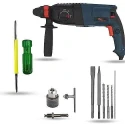 Hillgrove HGCM1229 1200W Hammer Impact Drill Machine with Chuck SDS Adapter 5 SDS Plus Bits & 2-in-1 Screwdriver image-5