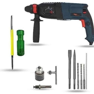 Hillgrove HGCM1229 1200W Hammer Impact Drill Machine with Chuck SDS Adapter 5 SDS Plus Bits & 2-in-1 Screwdriver image-5