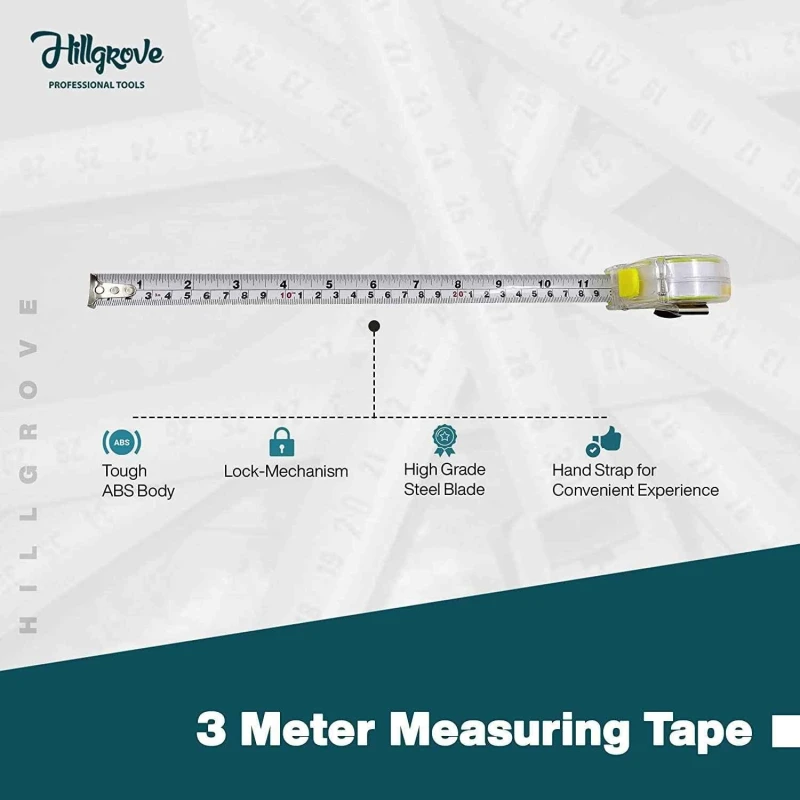 Hillgrove HGCM428M1 Non-Contact Voltage Tester with 3m Measuring Tape & Wire Cutter image-4