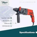 Hillgrove HGCM1238 1200W Hammer Impact Drill Machine with 5 SDS Plus Bits & Gloves image-6