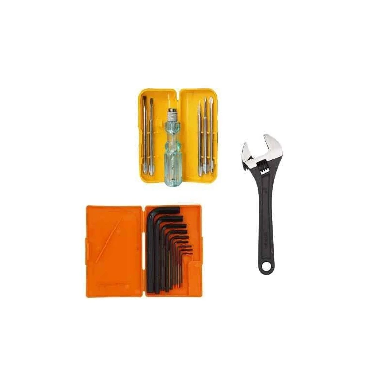 Hillgrove HGCM445M1 8-Inch Adjustable Wrench with 5-in-1 Screwdriver Set & 9-Piece Hex Allen Key Combo image-6