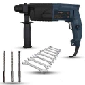 Hillgrove HGCM1196 750W Hammer Impact Drill Machine with 3 Bits & 8-Piece Double Open End Wrench Set image-4