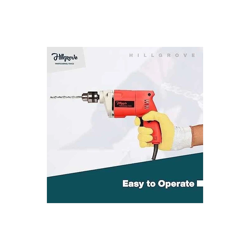 Hillgrove HGCM1147 500W Red Power Drill Machine with 9-Piece Drill Bit Set image-6