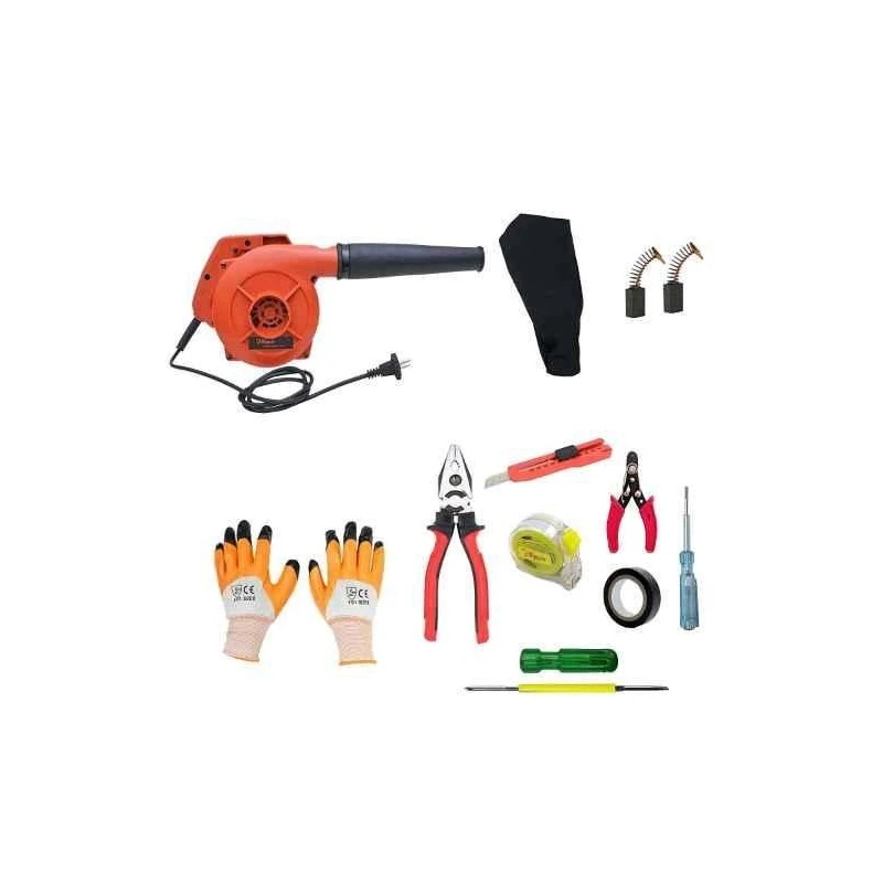 Hillgrove HGCM256M1 800W Suction Dust Cleaner Air Blower with 7-Piece Hand Tool Kits Carbon Brushes & Gloves image-1