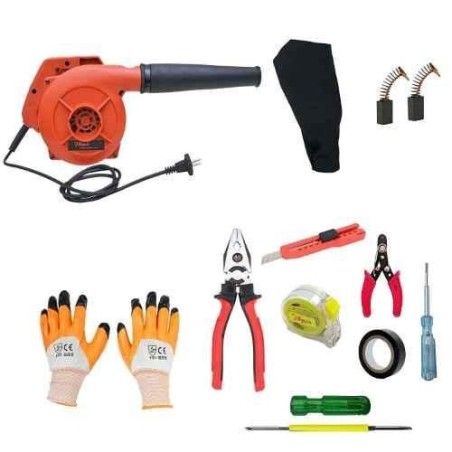 Hillgrove HGCM256M1 800W Suction Dust Cleaner Air Blower with 7-Piece Hand Tool Kits Carbon Brushes & Gloves image-1