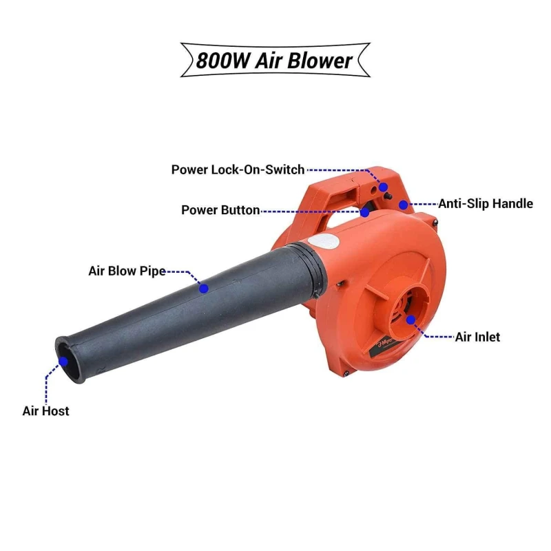Hillgrove HGCM256M1 800W Suction Dust Cleaner Air Blower with 7-Piece Hand Tool Kits Carbon Brushes & Gloves image-3