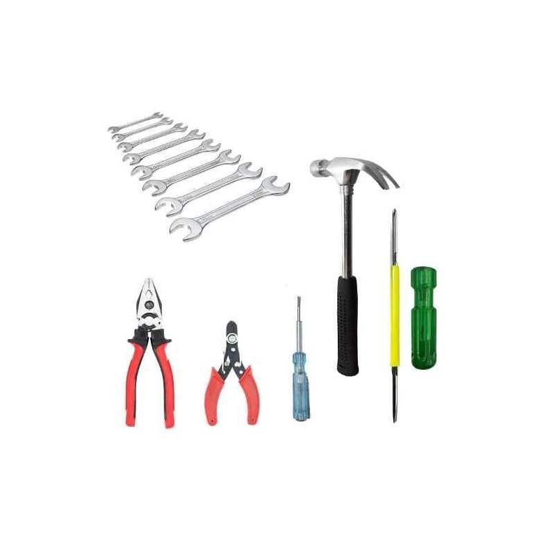 Hillgrove HGCM283M1 Hand Tool Combo with Hammer Plier Wire Cutter Phillips Screwdriver Line Tester & Wrench Set image-4