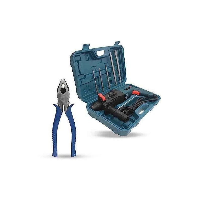 Hillgrove HGCM1215 1200W Hammer Impact Drill Machine with 5 SDS Plus Bits & 8-Inch Plier image-1