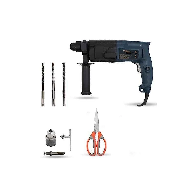 Hillgrove HGCM1198 750W Hammer Impact Drill Machine with 3 Bits Chuck SDS Adapter & Scissor image-4