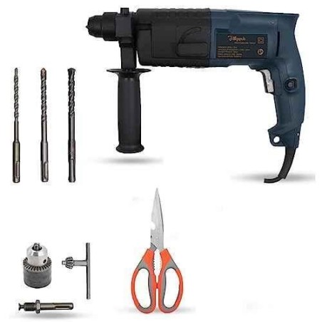 Hillgrove HGCM1198 750W Hammer Impact Drill Machine with 3 Bits Chuck SDS Adapter & Scissor image-4