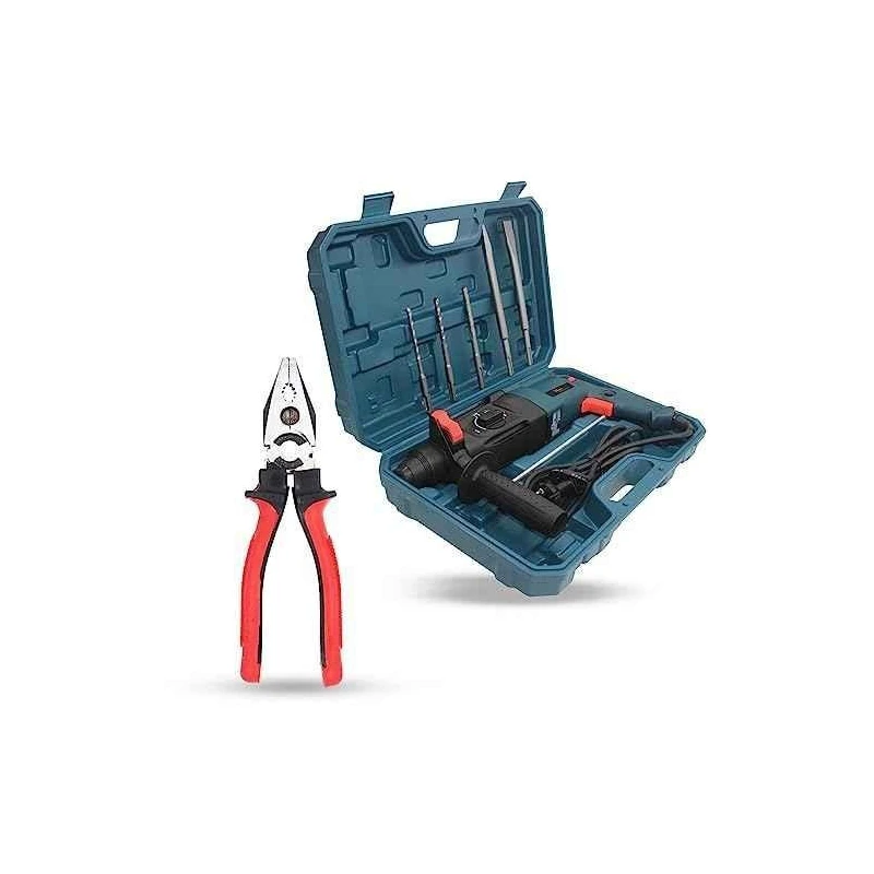 Hillgrove HGCM1214 1200W Hammer Impact Drill Machine with 5 SDS Plus Bits & 8-Inch Plier image-5