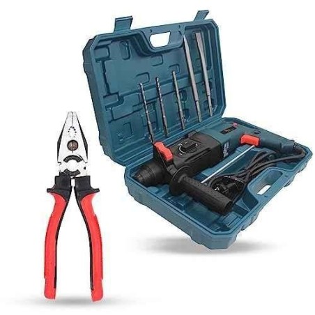 Hillgrove HGCM1214 1200W Hammer Impact Drill Machine with 5 SDS Plus Bits & 8-Inch Plier image-5