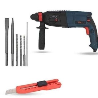 Hillgrove HGCM1221 1200W Hammer Impact Drill Machine with 5 SDS Plus Bits & Utility Knife image-4