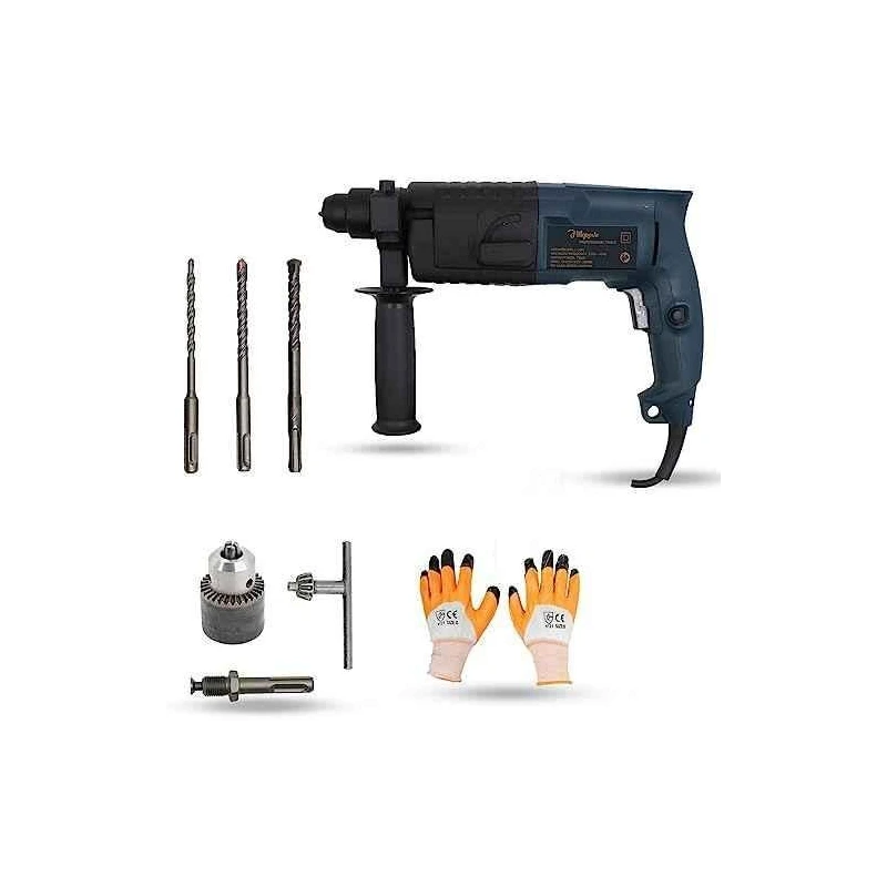 Hillgrove HGCM1197 750W Hammer Impact Drill Machine with 3 Bits Chuck SDS Adapter & Gloves image-2