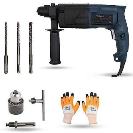 Hillgrove HGCM1197 750W Hammer Impact Drill Machine with 3 Bits Chuck SDS Adapter & Gloves image-2