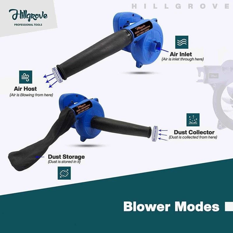 Hillgrove HGCM353M1 800W Suction Dust Cleaner Air Blower with 25-in-1 Screwdriver & Carbon Brushes image-6