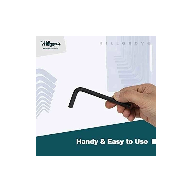 Hillgrove HGCM997 10-Piece Hex Allen Key with 8-Inch Adjustable Wrench Spanner Set image-2