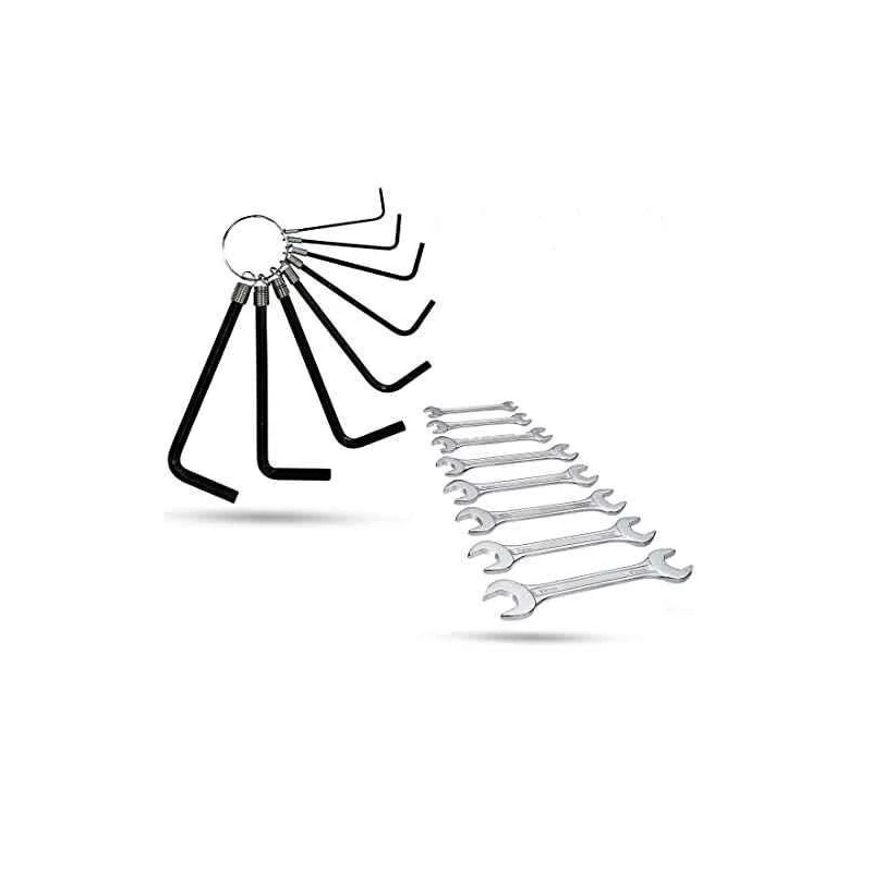 Hillgrove HGCM983 8-Piece Ring Hex Allen Key & 8-Piece Double Open End Wrench Set image-6