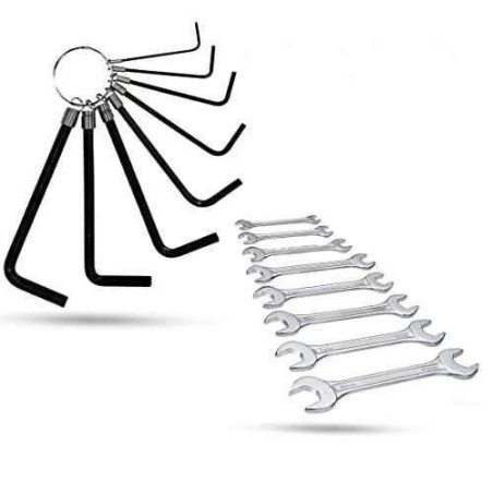 Hillgrove HGCM983 8-Piece Ring Hex Allen Key & 8-Piece Double Open End Wrench Set image-6