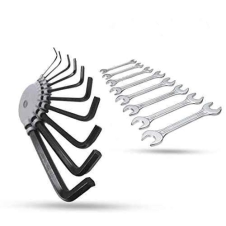 Hillgrove HGCM996 10-Piece Hex Allen Key & 10-Piece Double Open End Wrench Set image-1