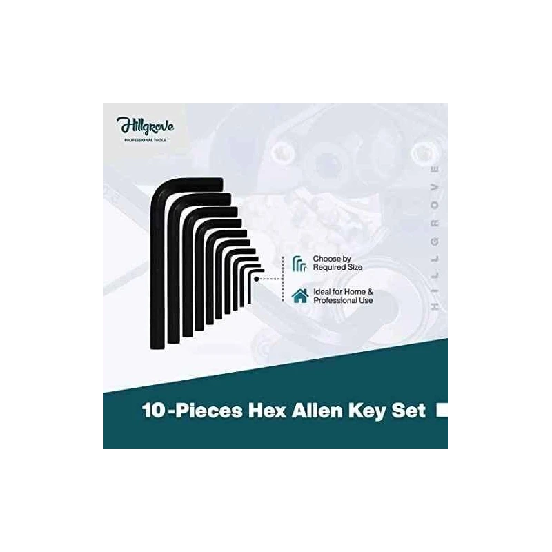 Hillgrove HGCM996 10-Piece Hex Allen Key & 10-Piece Double Open End Wrench Set image-2