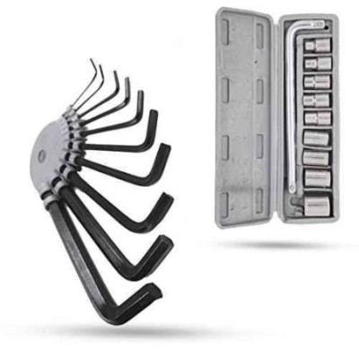 Hillgrove HGCM994 10-Piece Hex Allen Key & 10-in-1 Socket Set image-2