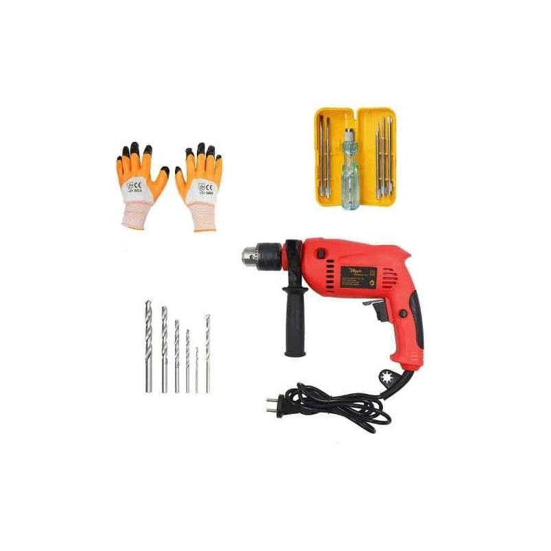 Hillgrove HGCM322M1 700W Drill Machine with Gloves 5-in-1 Screwdriver & 6 Masonry/Metal Bits image-3
