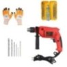 Hillgrove HGCM322M1 700W Drill Machine with Gloves, 5-in-1 Screwdriver & 6 Masonry/Metal Bits