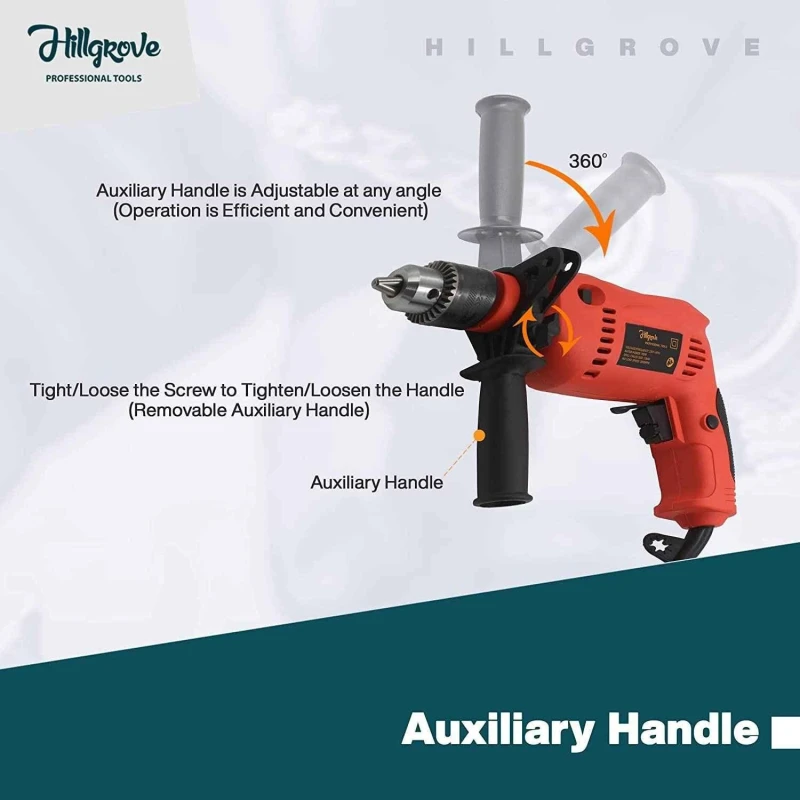 Hillgrove HGCM322M1 700W Drill Machine with Gloves 5-in-1 Screwdriver & 6 Masonry/Metal Bits image-6